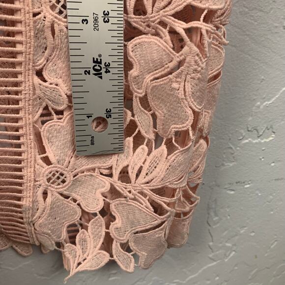 Bardot Botanica Lace Dress Womens Size 6 Pink Sleeveless Sheath Dress Wedding - Picture 8 of 11